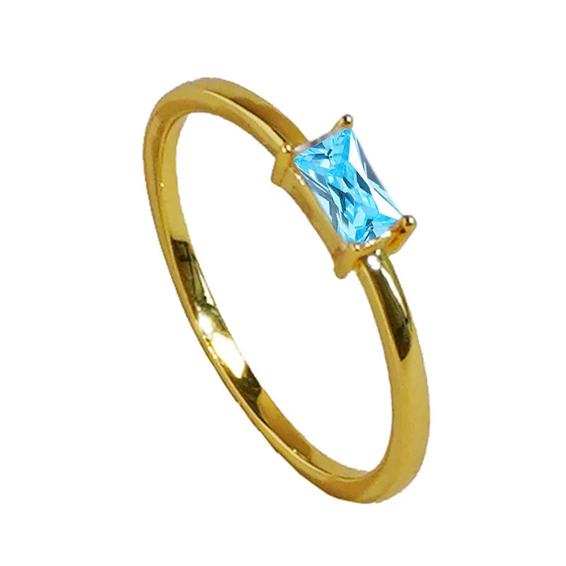 Sapphire blue zircon bracelet ring with geometric oval and heart design on copper base