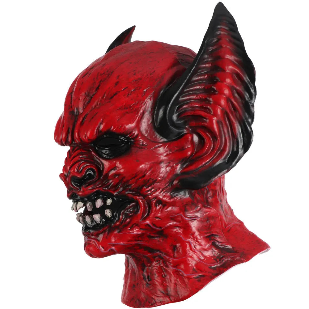 Red bat horror mask made from RP foam for Halloween dress up