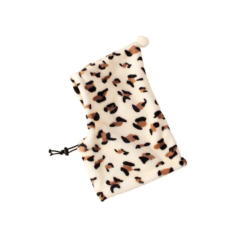 Cloth bear headdress with rabbit ears pet hat for dogs and cats in leopard print