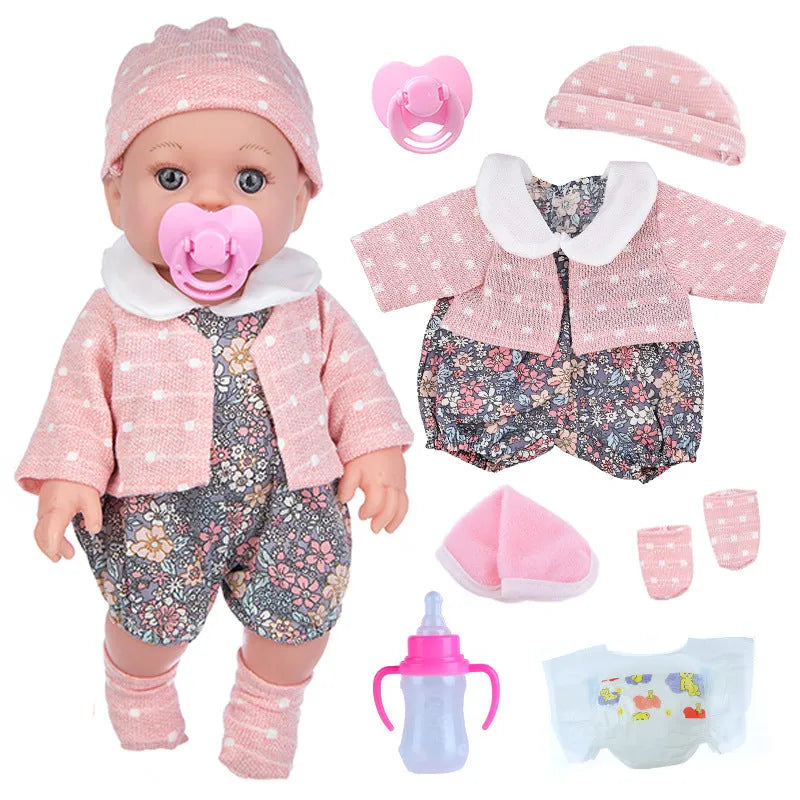 Fashion baby doll full vinyl with changeable clothes suit in TM-010 colour, 30cm height, net pocket packaging