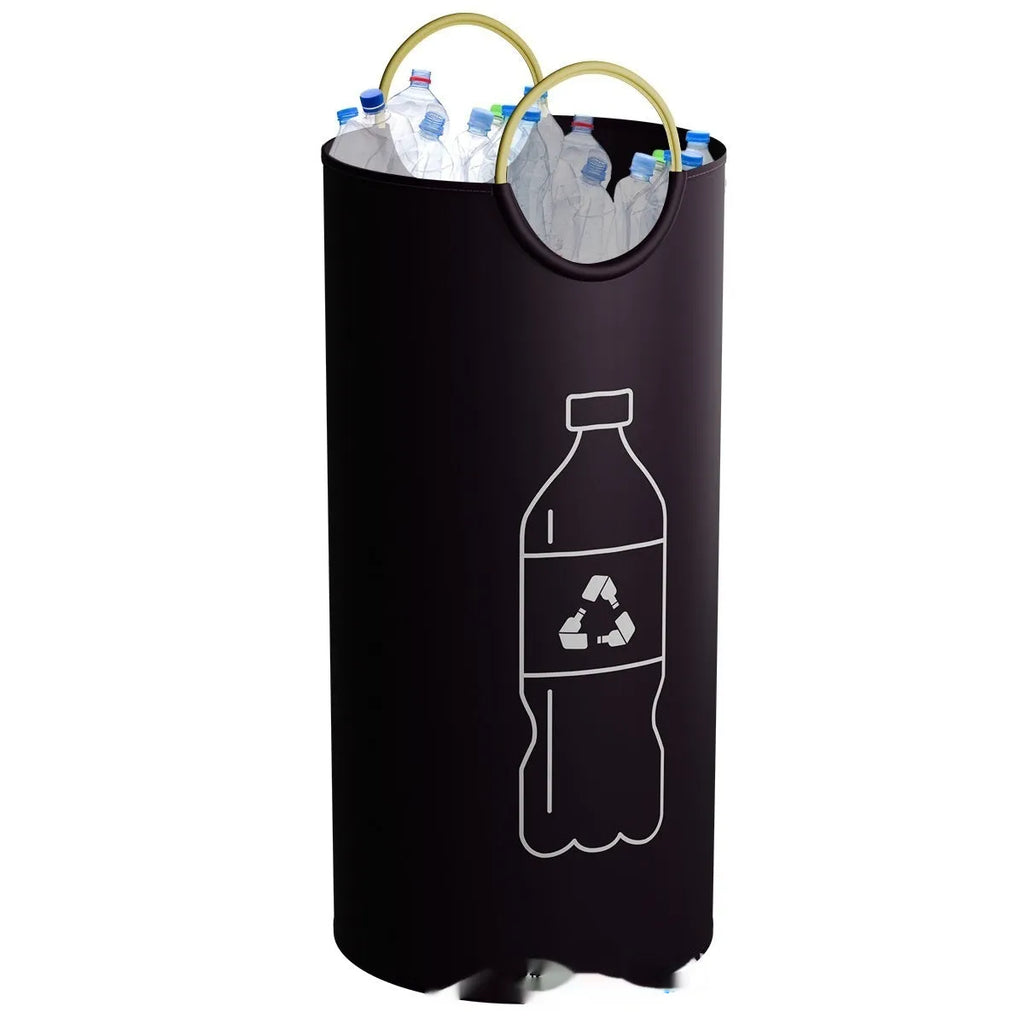 Round portable trash can with 38cm diameter and 72cm height measurements