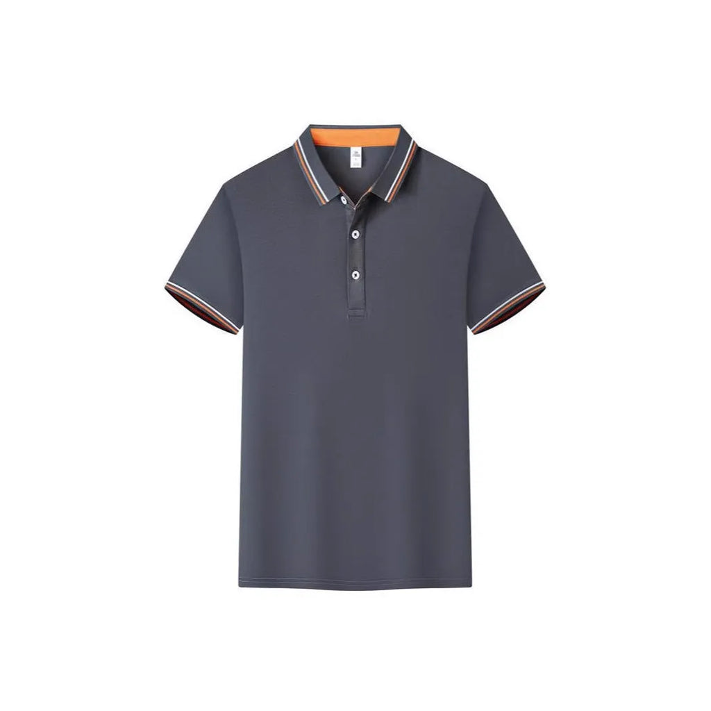 Slim fit cotton blend polo workwear shirt with collar and short sleeves in multiple colour options