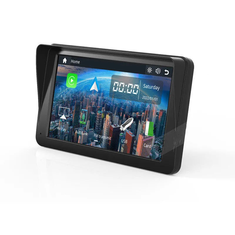 7-inch portable car smart display with retractable bracket showing wireless Carplay interface on screen