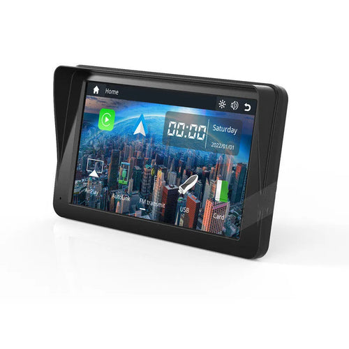 7-inch portable car smart display with retractable bracket showing wireless Carplay interface on screen