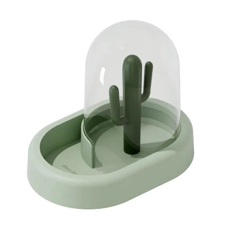Creative cactus automatic hamster feeder with 190ml transparent grain storage in mint green colour
