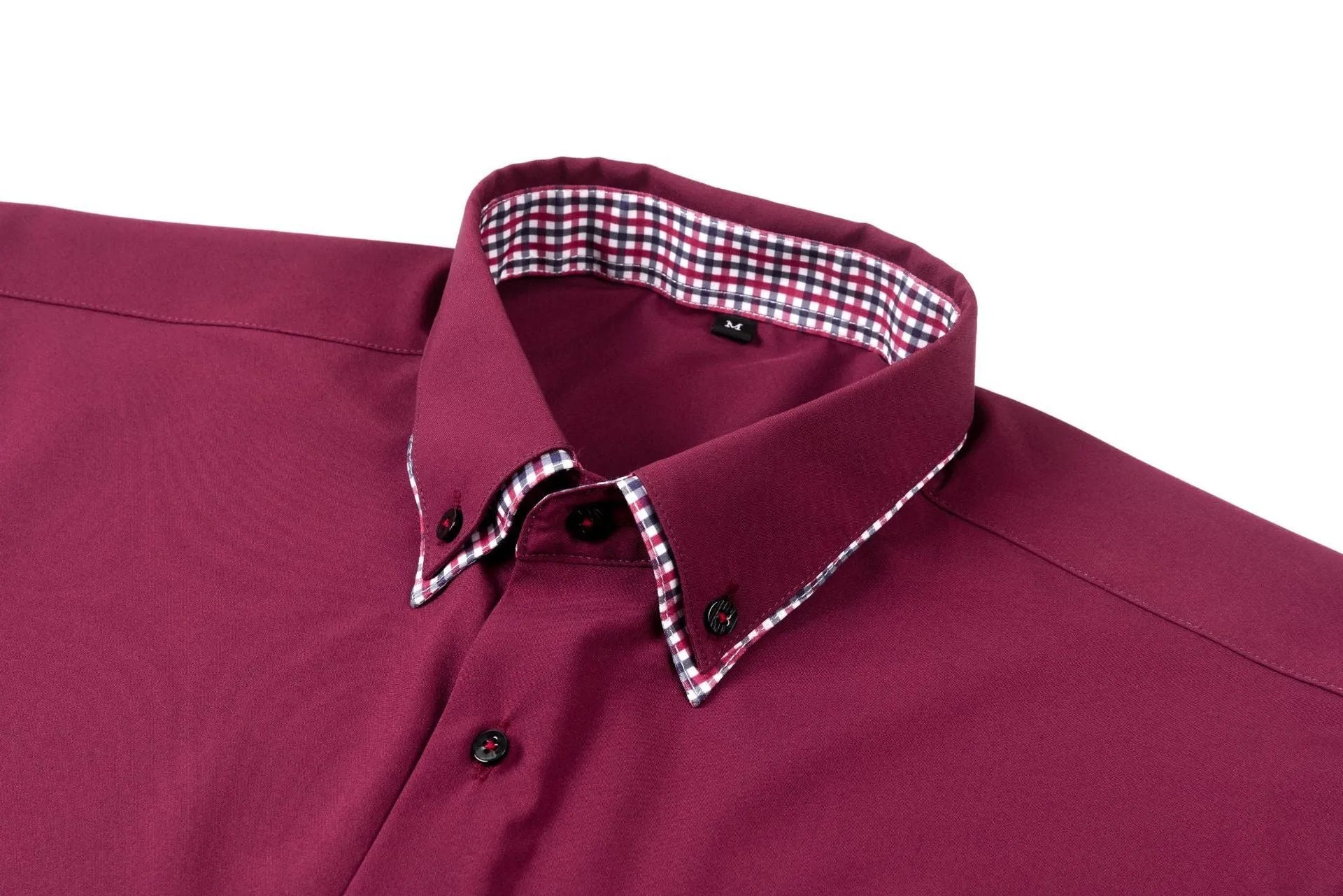 Double collar stitching casual shirt in black showing cardigan style and solid colour design with button front