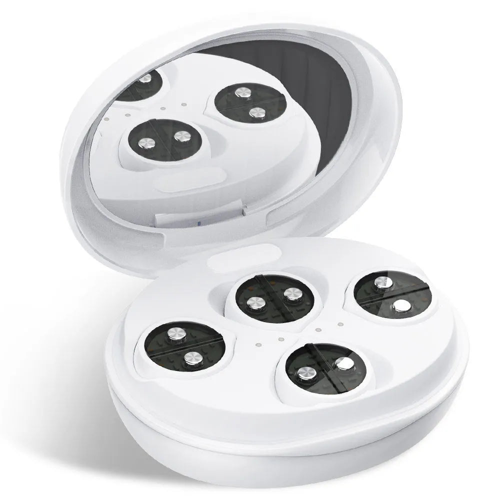 White wireless red light and EMS eye and facial beauty massager device