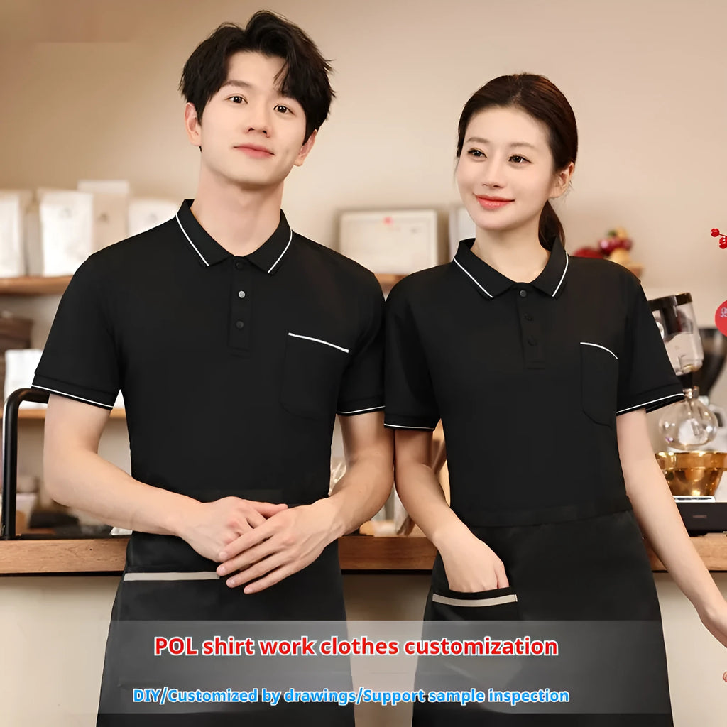 Men's short sleeve polo shirt in spandex with a chest pocket, shown in a straight fit.