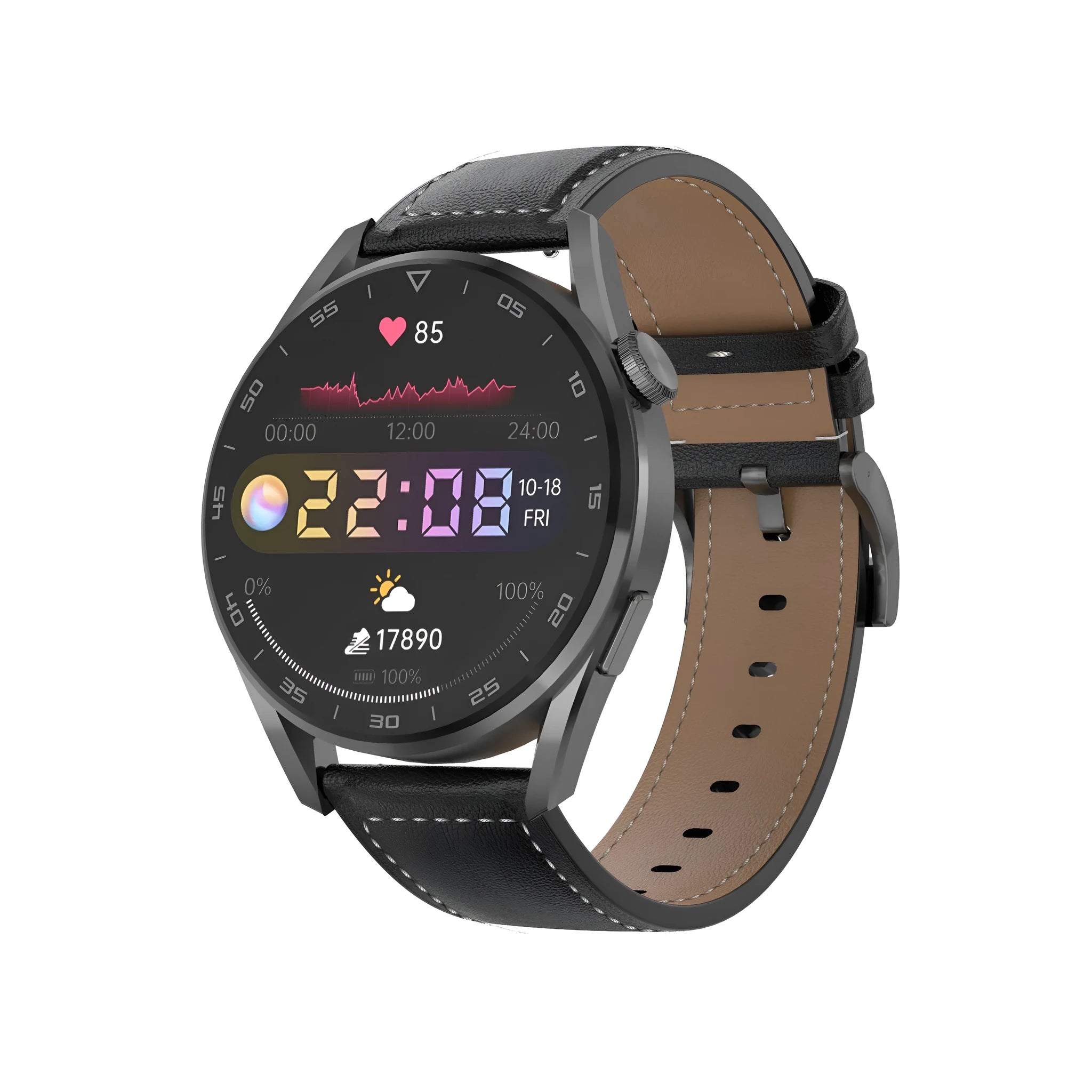 Bluetooth smart watch with call and scan code support on wrist showing 1.3-inch IPS screen
