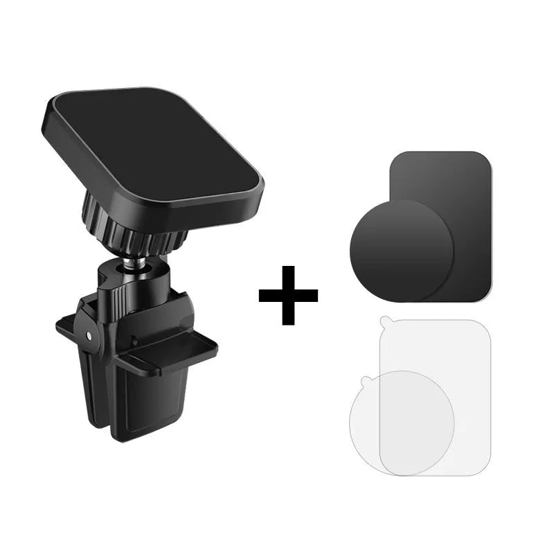 Black car air vent magnetic phone holder with round head design for universal smartphone mounting