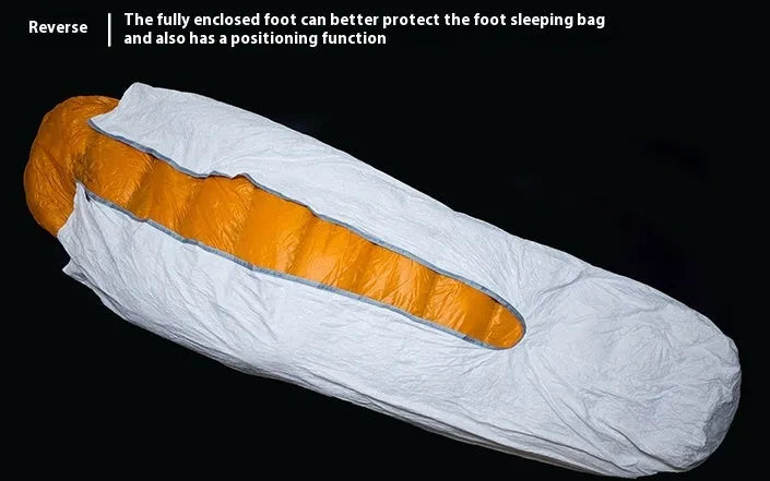 Outdoor climbing sleeping bag cover with mummy structure and dirt-proof construction