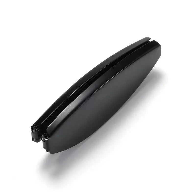 Folding presbyopic glasses with retro ring-frame in black and silver colours