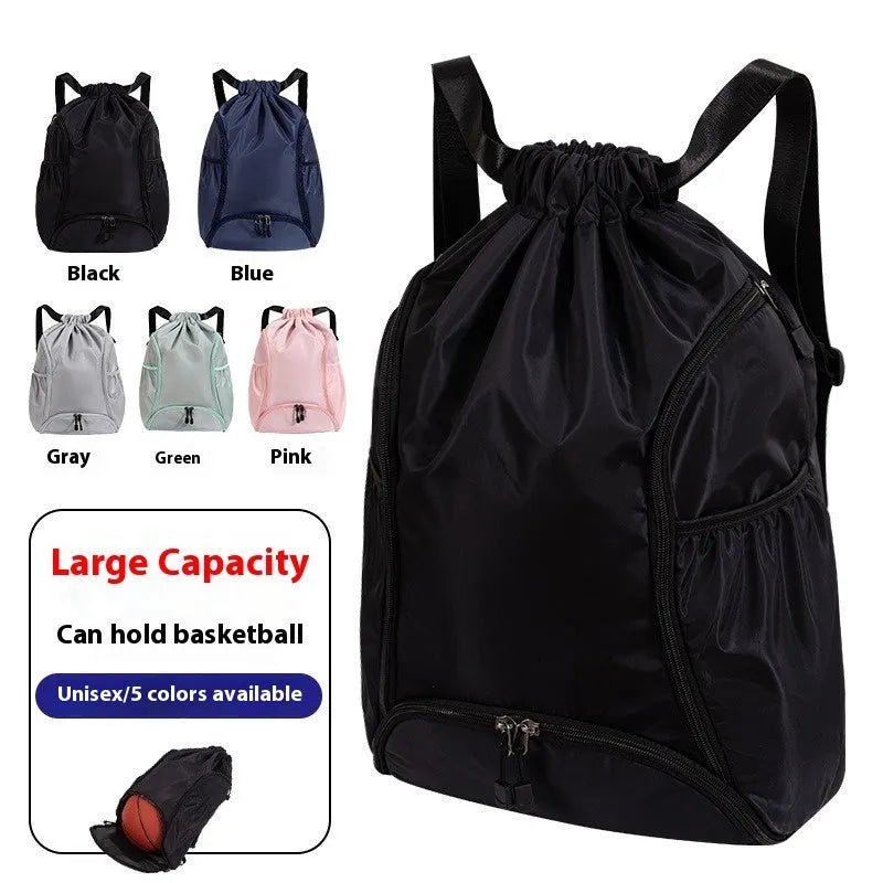 Large capacity cube-style sports backpack drawstring bag in various colours