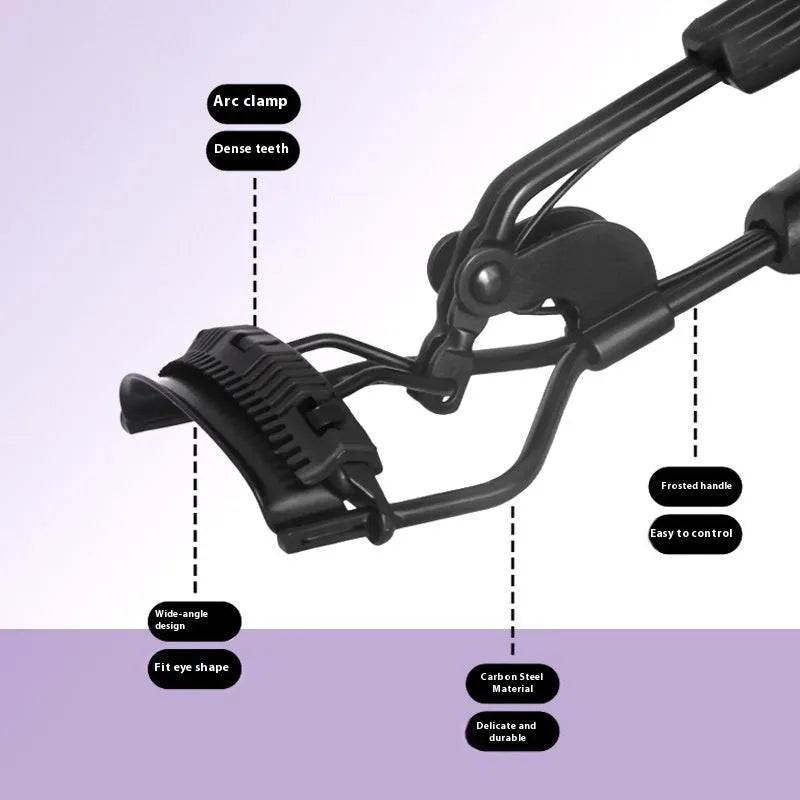 A4 manual eyelash curler with comb in assorted colours including pink and black