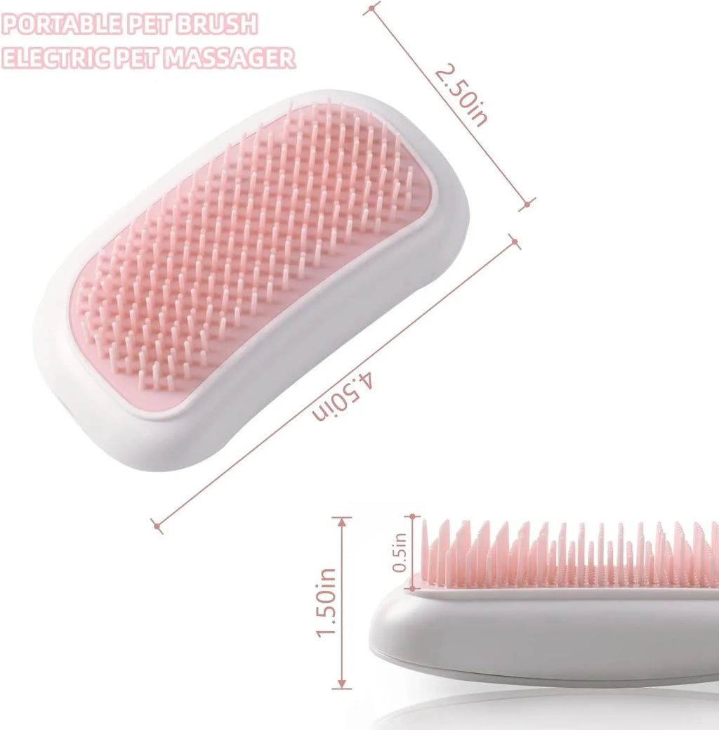Pink electric pet massage brush with TPE teeth for cats and dogs