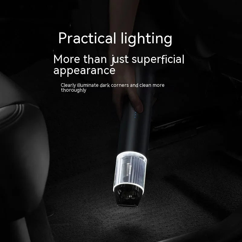 BASEUS A3 black wireless handheld car vacuum cleaner with USB Type-C charging port