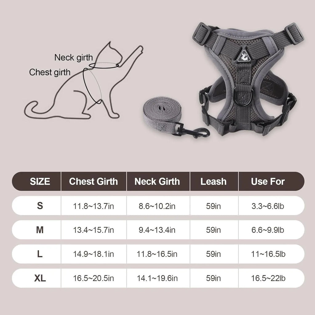 A blue mesh cat harness with adjustable straps and a leash, shown on a white background.