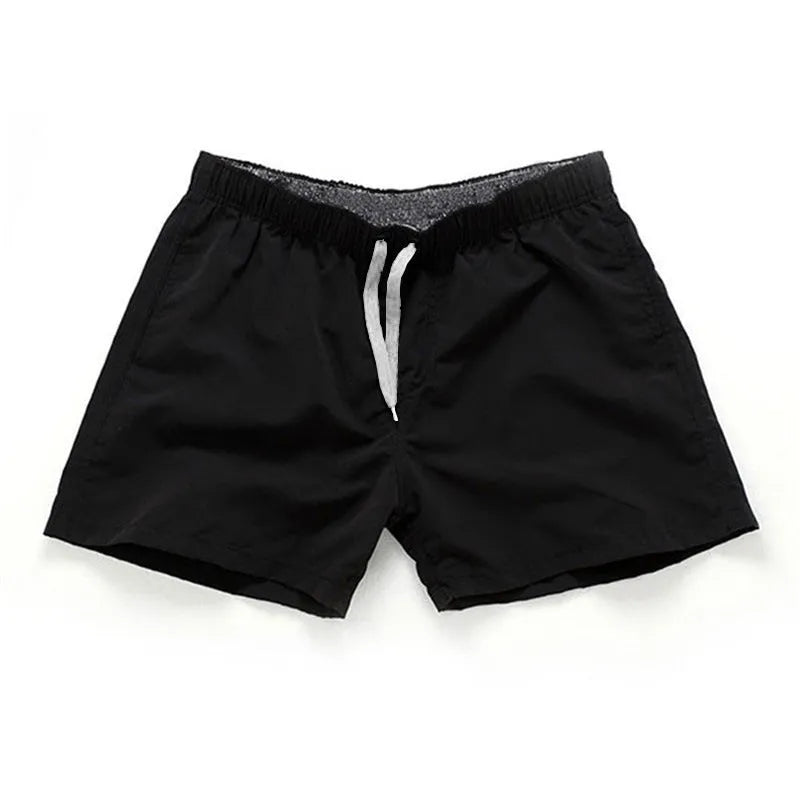 Men's straight leg polyester beach shorts in multiple colour options