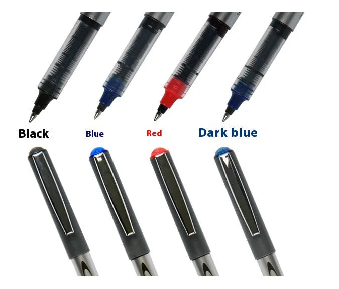 0.5mm fine tip signature pen with water-based quick-drying ink in pack of 12 showing four colour options