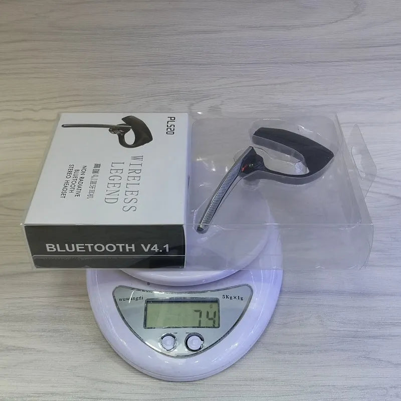 Black plastic wireless Bluetooth sports headphones with a visible battery display.