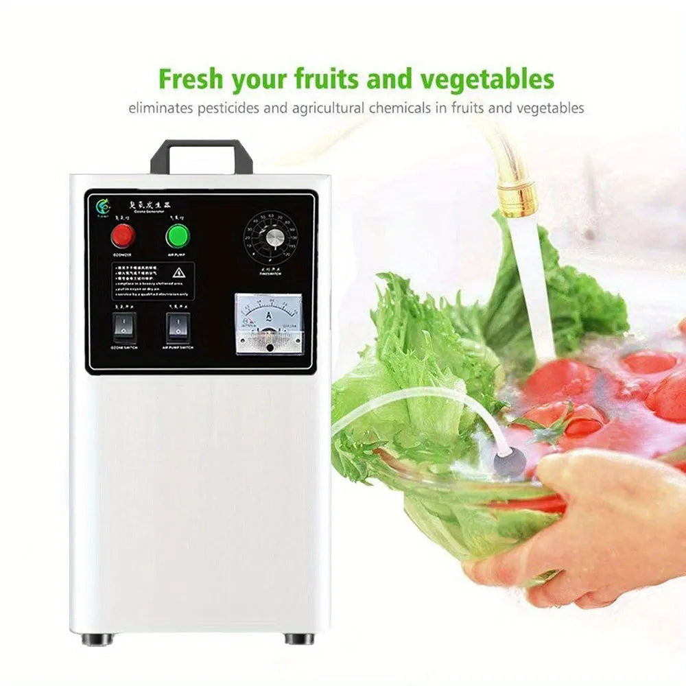 Fruit and vegetable ozone generator machine in stainless steel or white casing with 20g/h output