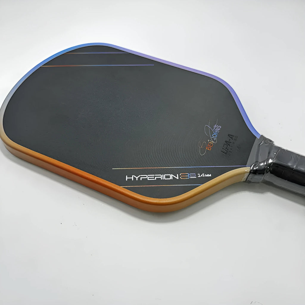 Aurora multicolour Hyperion pickleball racket with T700 carbon fibre matte finish.