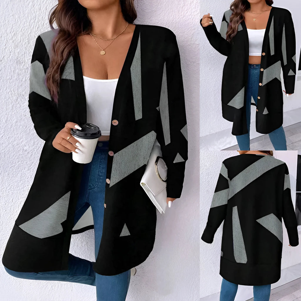 Black plus size knitwear cardigan with button fastening in Japanese Korean casual style