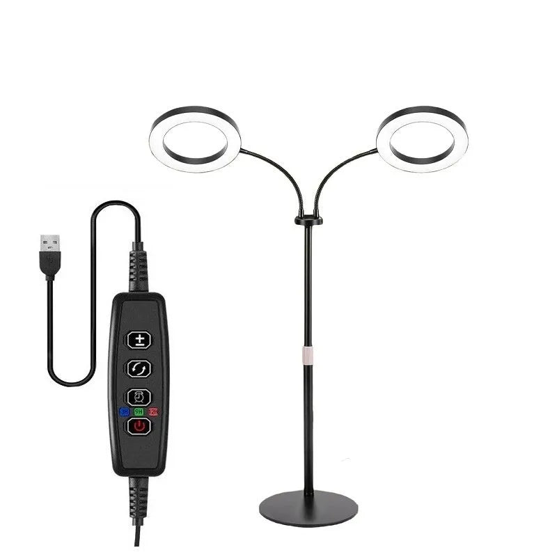 6-inch Angel Ring retractable floor plant grow light with adjustable stand extended to 1.7 metres