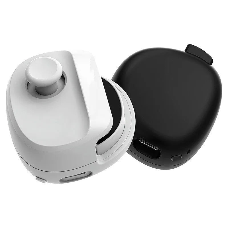Black and white USB mobile game stick controller for Peacekeeper Elite, shown with dimensions 8.8cm x 8.8cm x 4.2cm.