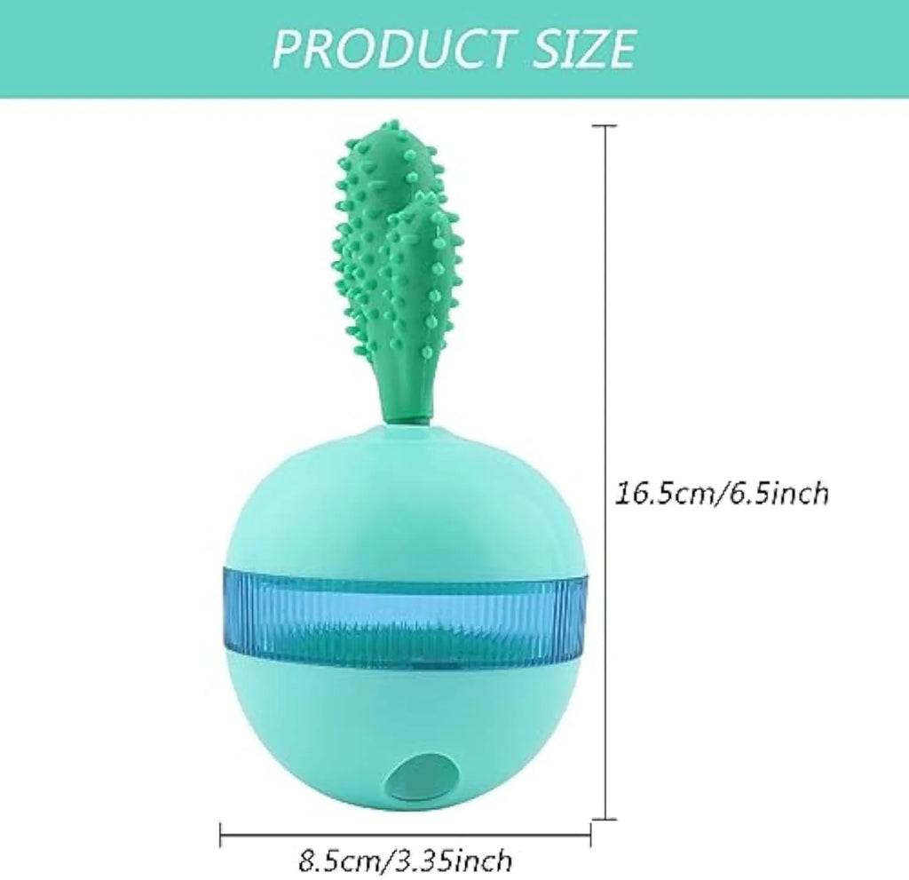 Blue interactive treat dispensing dog toy with tumbler ball design for medium large breeds