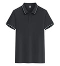 Man wearing a pure cotton short sleeve polo shirt with a lapel collar in army green colour.