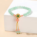 Green natural crystal jade bracelet for women with handmade fresh style design