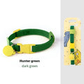 Elastic monochrome pet collar for small dogs in seven colour options on a white background.