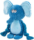 Soft plush dog toy with cotton rope, available as elephant, fox, monkey, pig, or rabbit, for small medium dogs.