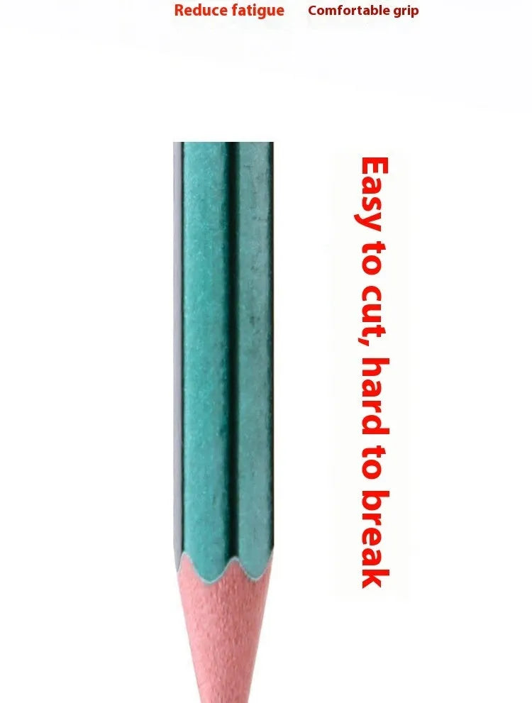 Box of 10 green six-angle wooden pencils with HB and 2B graphite grades for sketching and writing.