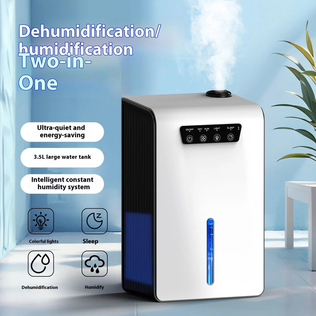 Milky white household dehumidifier for bedroom use with mute operation