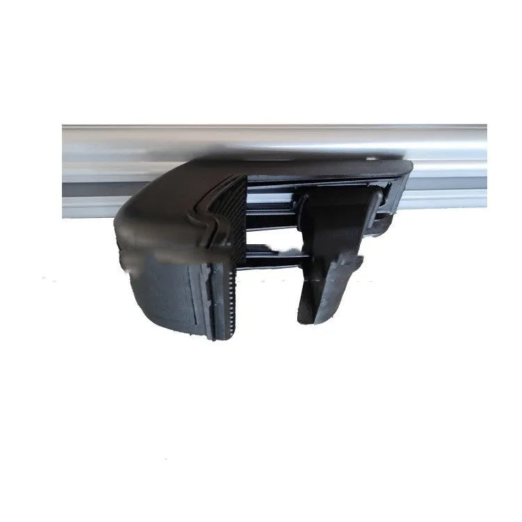 Alloy roof rack crossbar set for General Motors SUV, showing adjustable length and mounting points.