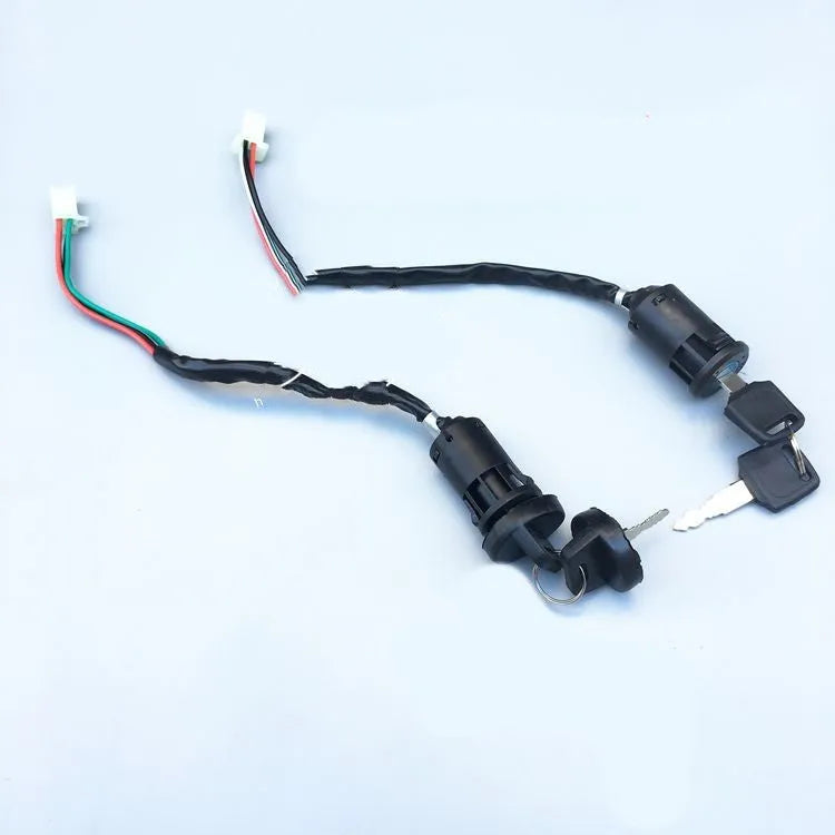 Waterproof electric door lock for car accessories with plastic housing and electrical connections