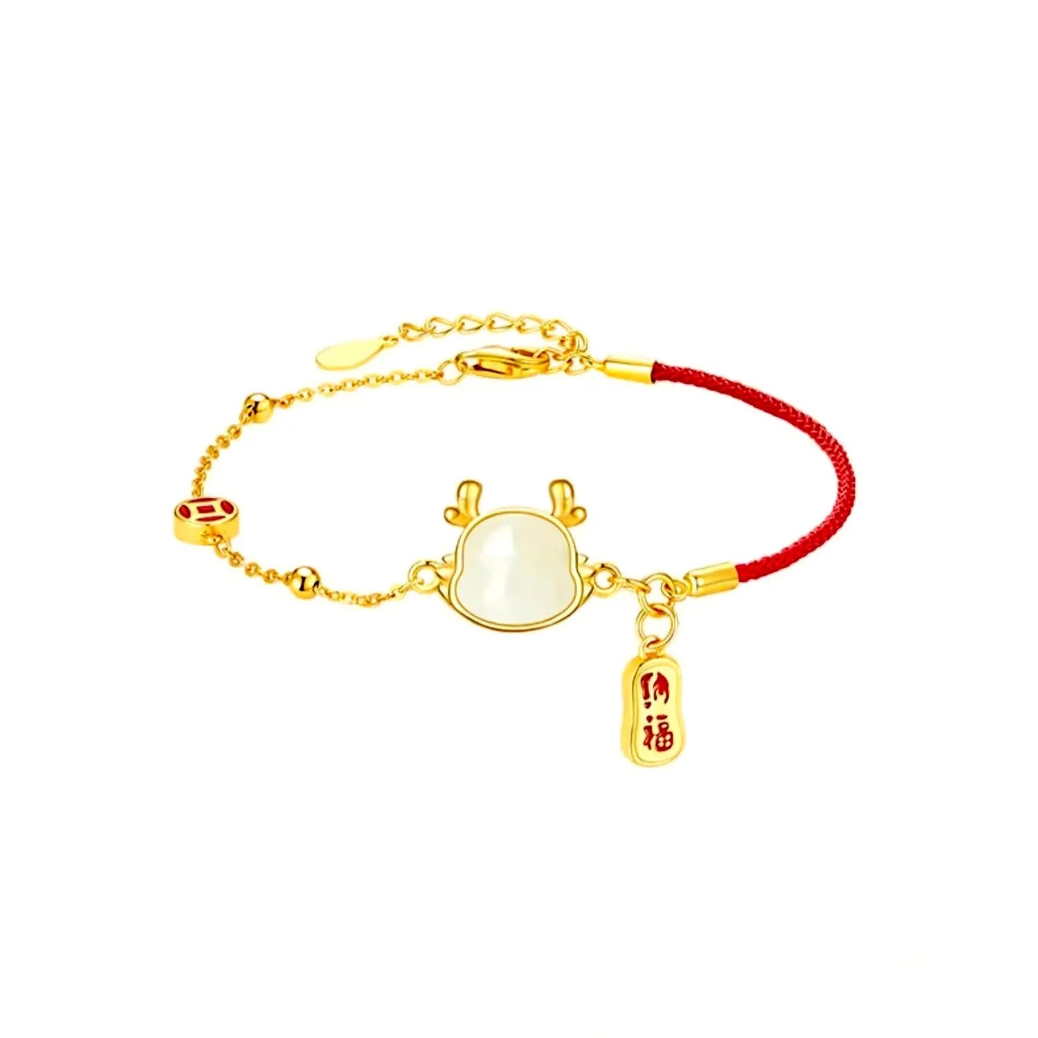 Silver electroplated Dragon zodiac bracelet for women in New Chinese style.