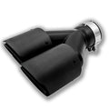 Black carbon fibre double outlet car exhaust pipe measuring 250mm for vehicle modification