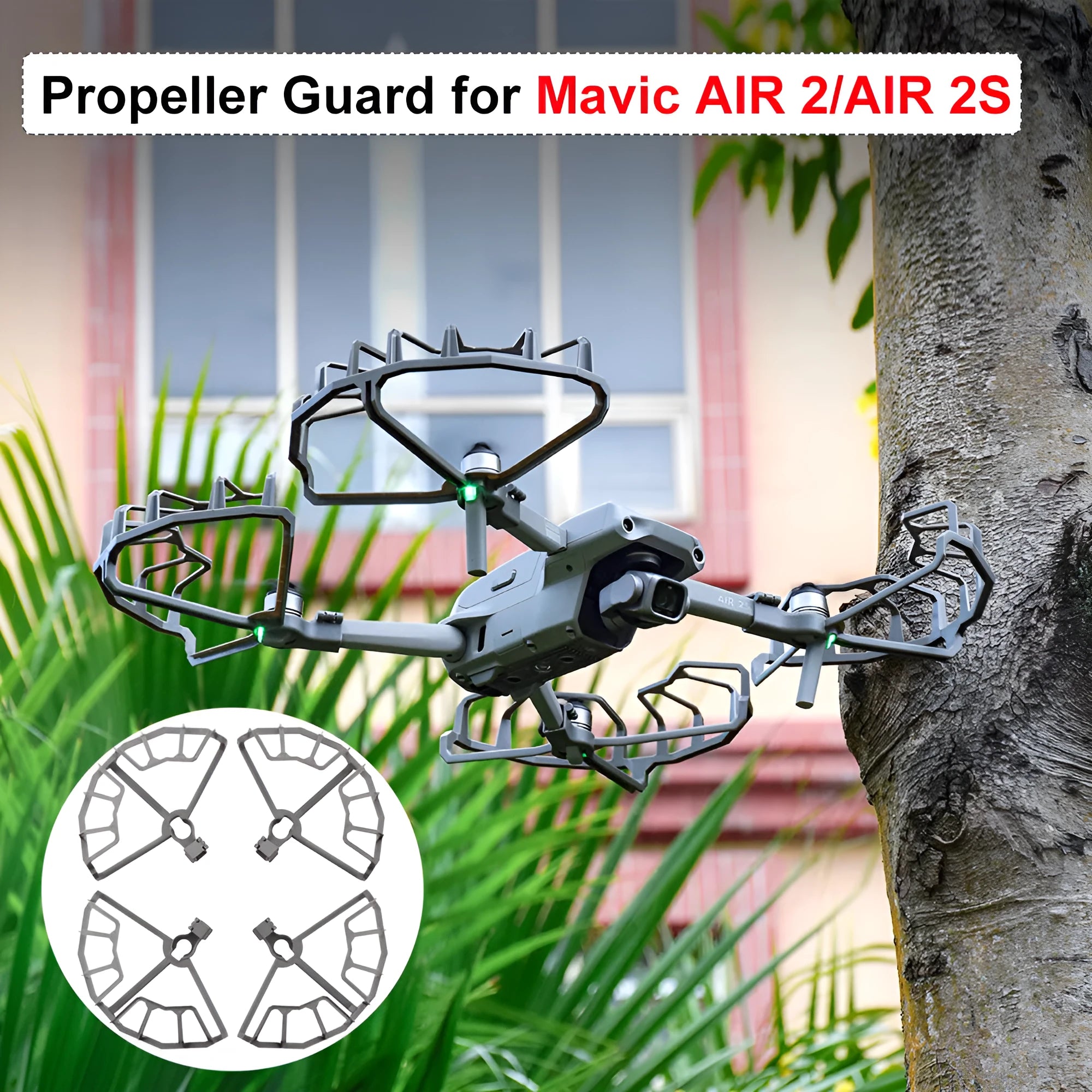 Grey ABS propeller protection ring accessory for DJI Mavic Air 2 and Air 2S drones.