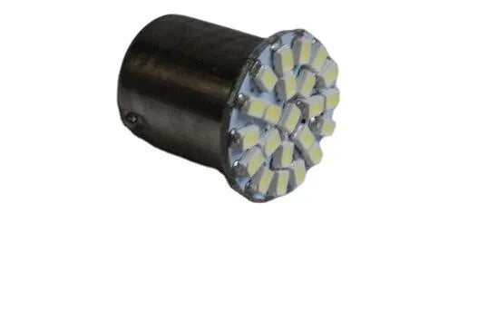 22-LED automotive brake light and turn signal unit with white LEDs and standard bayonet fitting