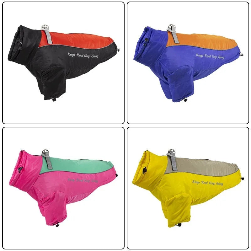Polyester polar fleece dog jacket with liner in multiple colour options and sizes XL to 6XL