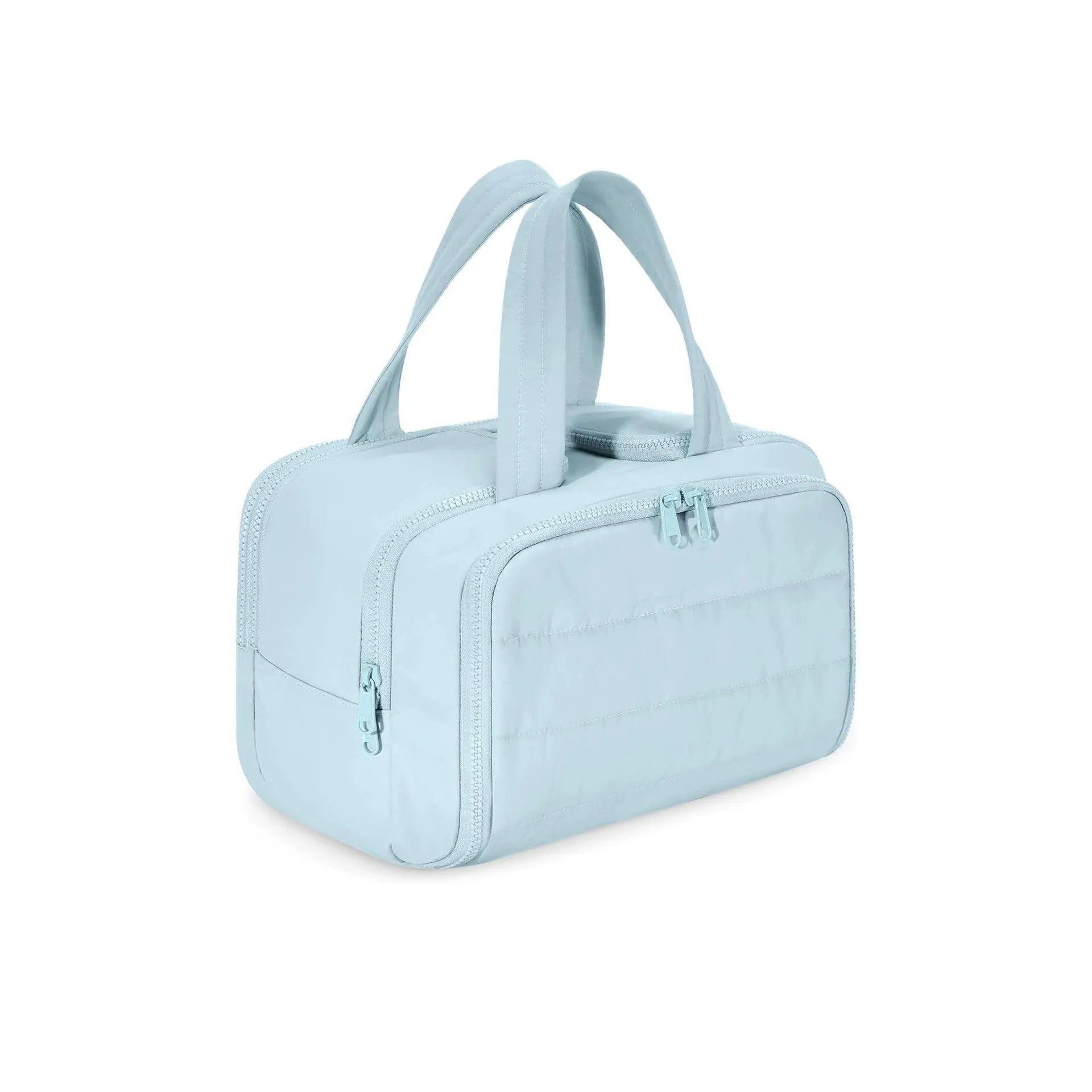 Large lightweight polyester travel toiletry bag in multiple colours with wide open design.