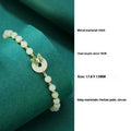 Cyan Hetian Jade butterfly bracelet on 925 sterling silver band with inlaid gemstones
