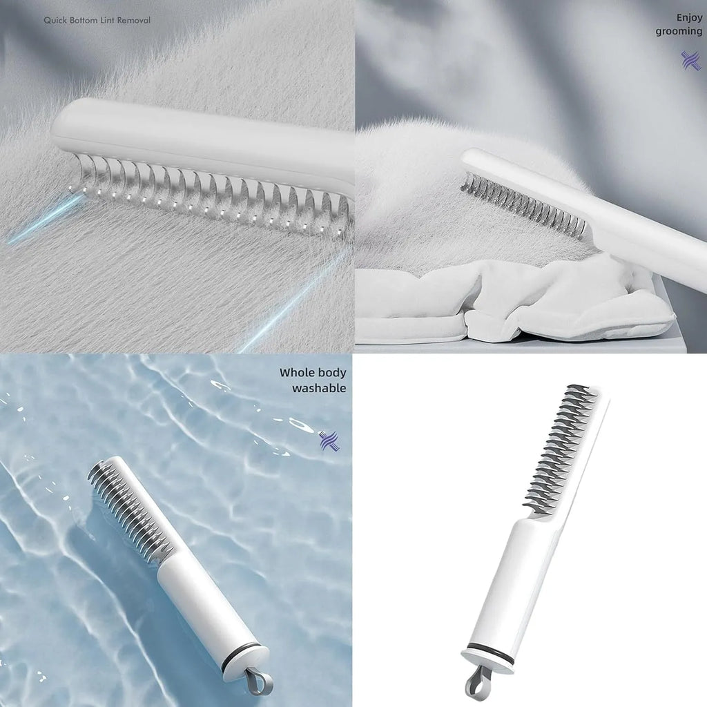 Stainless steel pet dematting comb with user-friendly handle for removing knots and mats from dog's coat