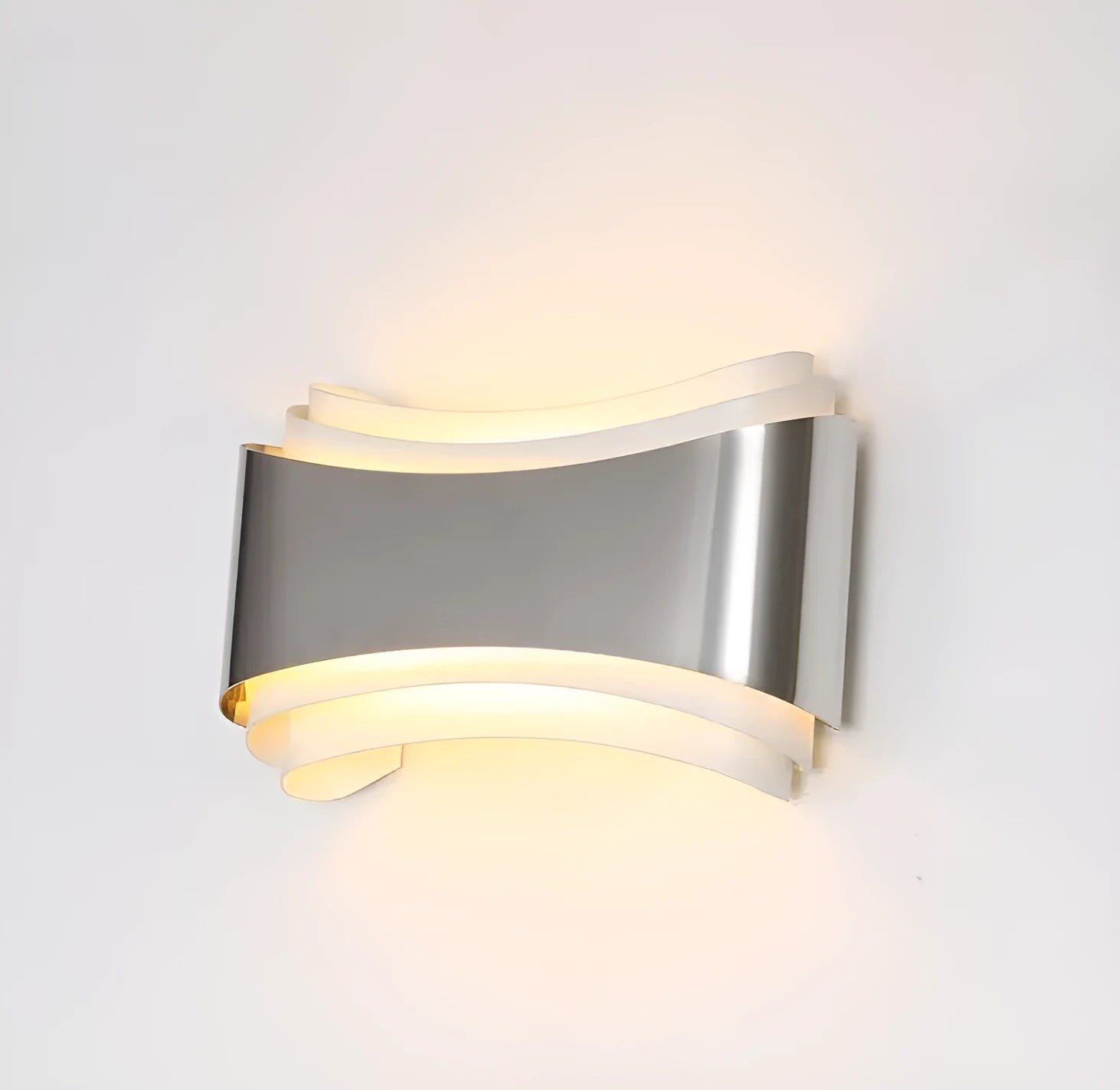 Modern rectangular LED wall lamp with matte finish and warm white light