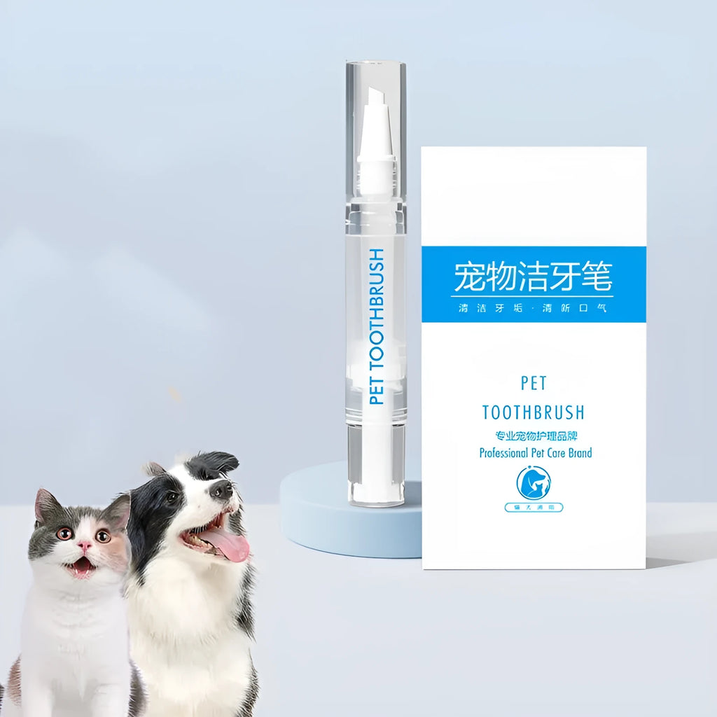 Pet toothbrush pen with integrated toothpaste for dog dental care