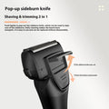 Rechargeable digital display electric reciprocating shaver in Gun Black with removable cutter head