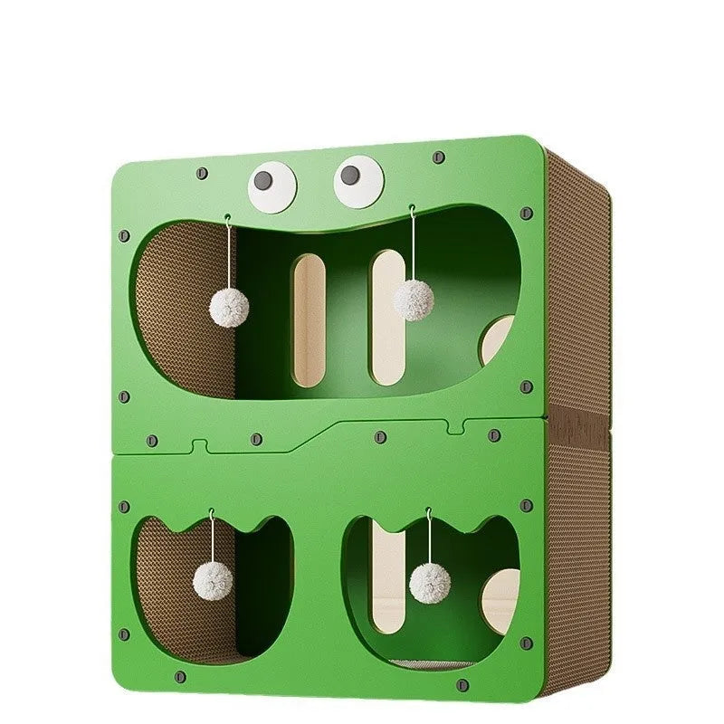 Double layer cat scratching board and nest in a choice of cute styles including owl and cat head designs.